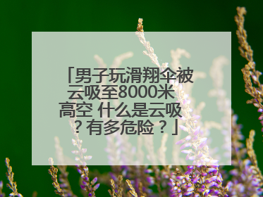 男子玩滑翔伞被云吸至8000米高空 什么是云吸？有多危险？